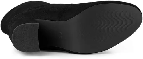 Vista 6 de Allegra K Botines plegables con tacón de bloque y punta redondeada para mujer