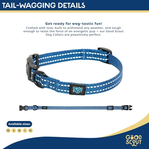Vista 3 de Good Scout Collar de perro resistente para perros pequeños, collar de entrenamiento para cachorros con bucle flexible ajustable para un ajuste
