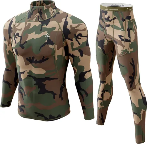 Vista 9 de Conjunto de ropa interior térmica para hombre, ropa interior larga 1#verde militar