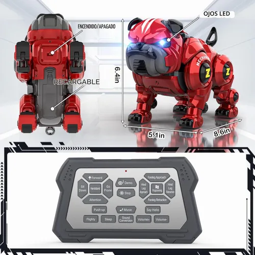 Vista 5 de Lterfear Robot Perro para Niños, Robot de Control Remoto Recargable Programable Robo Perro con Función de Cantar, Bailar, Tocar, Juguetes Robóticos