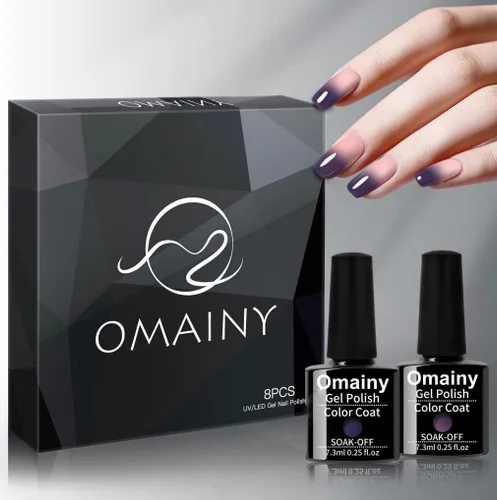 Vista 7 de Juego de esmalte de uñas en gel - Juego de esmalte de uñas con cambio de color en gel Púrpura Azul Rosa Rojo Lavanda Viento Rojo Negro con cambio