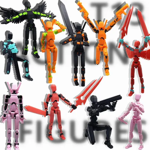 Vista 5 de T13 Juego de Figuras de Acción 3D Titan 13 Figura de Acción Maniquí Impresa en 3D Robo Juguete Multiarticulado Móvil con Articulación Completa