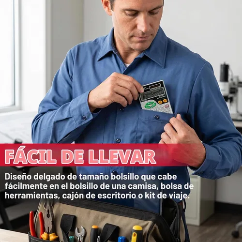 Vista 5 de Sharp EL344RB Calculadora de 10 dígitos con puntuación, convertidor métrico, pantalla LCD alimentada por energía solar, calculadora de bolsillo