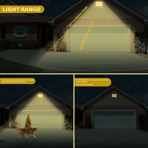 Vista 7 de Willpower Reflector LED con sensor de movimiento, luces de seguridad para exteriores de 10 W, 1000 lúmenes, lámpara exterior de 4000 K, luz blanca
