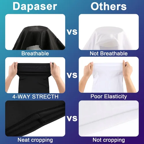 Vista 2 de Dapaser Paquete de 6 polaina de cuello refrescante para hombres y mujeres transpirable protección UV multifuncional reutilizable