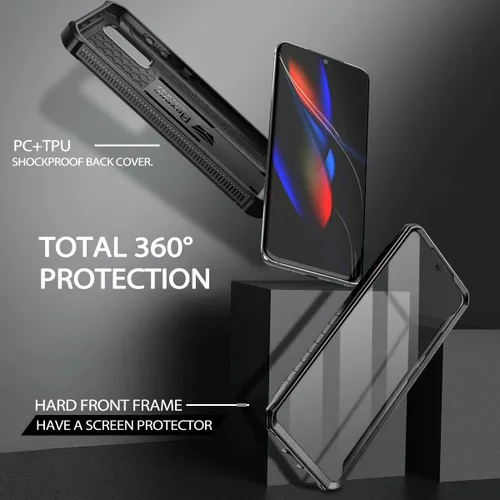 Vista 3 de Dexnor Funda para Samsung Galaxy S20 5G, [Protector de pantalla integrado y soporte] Protección de grado militar de servicio pesado a prueba