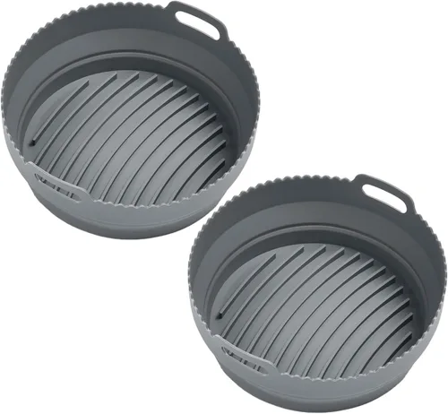 Vista 9 de HIC Kitchen Forro redondo plegable para freidora de aire, reutilizable, silicona de grado europeo, se adapta a cestas de freidora de aire de 5 a 7