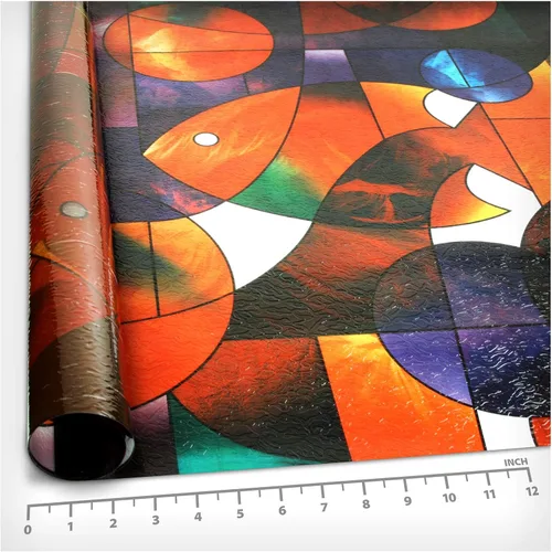 Vista 4 de BDF 3FSH - Película para ventana con diseño de peces de 36 x 59 3/4 pulgadas (2 patrones continuos)