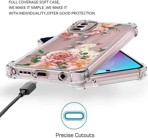Vista 5 de Osophter Funda para Moto G Stylus 2022, transparente, esquinas reforzadas, TPU y absorción de golpes, flexible para Motorola Moto G Stylus 4G 2022