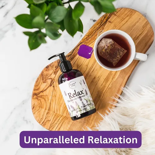 Vista 5 de Aceite de masaje para terapia de masaje Kit de masaje con aceite de masaje sin perfume y aceite de lavanda para masaje de cuerpo completo