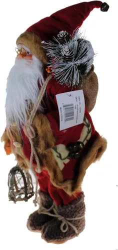 Vista 3 de Figura de Papá Noel de 18 pulgadas, bolsa de transporte de piñas - Decoración navideña