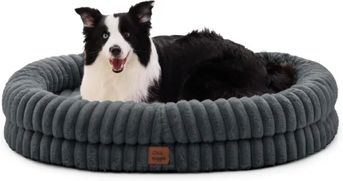Vista 21 de Cama ortopédica para perro, funda lavable, sofá de piel Gris oscuro