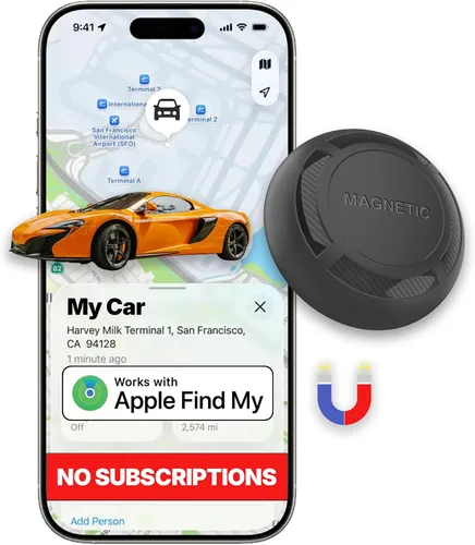 Vista 7 de Rastreador GPS para vehículos: rastreador GPS magnético para automóvil, sin suscripción, funciona con Google Find Hub (Find My Device), rastreador