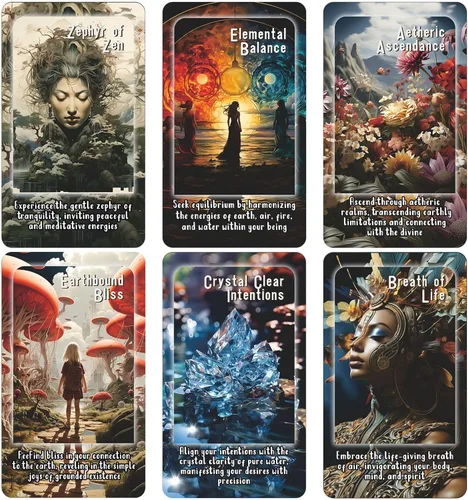 Vista 6 de Cartas de Tarot de Energías Elementales, Cartas de Oráculo y Cartas de Tarot para Principiantes, Mazo de Cartas de Oráculo, Este mazo cubre