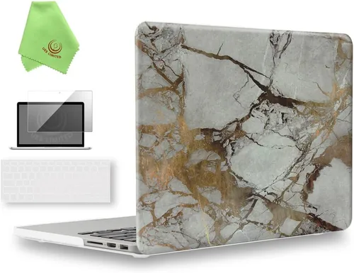 Vista 19 de UESWILL Funda rígida mate 3 en 1 compatible con MacBook Pro (Retina, 13 pulgadas, finales de 2012/2013/2014/principios de 2015), modelo A1425 / Negro