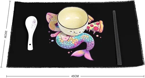 Vista 2 de Juego de 6 manteles individuales resistentes y lavables para decoración de mesa de cena y fiesta