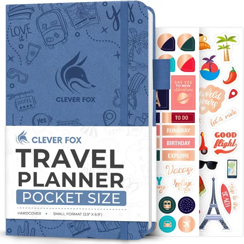 Vista 17 de Clever Fox Bolsillo para diario de viaje, organizador de itinerarios de vacaciones y viajes por carretera, diario de memoria de viaje, cuaderno