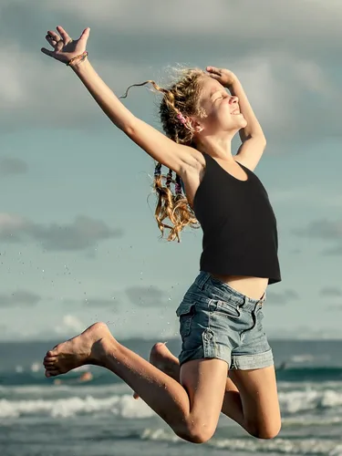 Vista 2 de Camiseta sin mangas de 3 piezas para niñas, con espalda cruzada, para bailar, gimnasia, ropa de baile