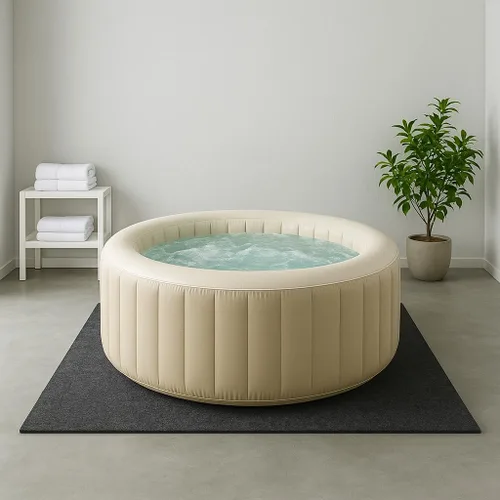 Vista 5 de Tapete extra grande para bañera de hidromasaje de 100 x 100 pulgadas para bañera inflable de spa perezoso, almohadilla para bañera de hidromasaje