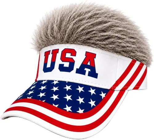 Vista 9 de Gorra con visera para hombre con cabello falso, gorra con cabello para hombres, divertidas gorras con pico, gorras de béisbol con cabello, gorras