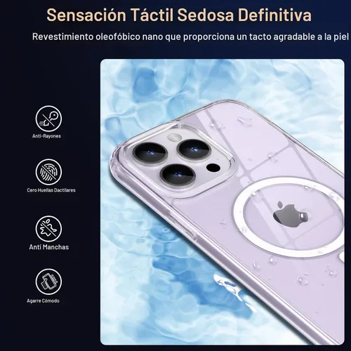 Vista 6 de MOCCA Funda magnética fuerte para iPhone 13 Pro Max, [compatible con Magsafe] [protector de pantalla de vidrio + protector de lente de cámara] Funda