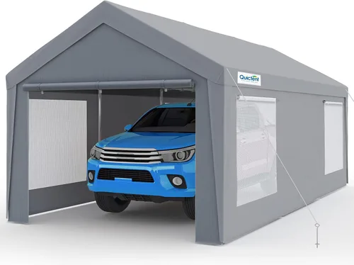 Vista 9 de Quictent Toldo de Cochera Resistente de 10x20 pies Carpa Galvanizada para Automóvil Refugio de Garaje al Aire Libre para Botes con Estructura