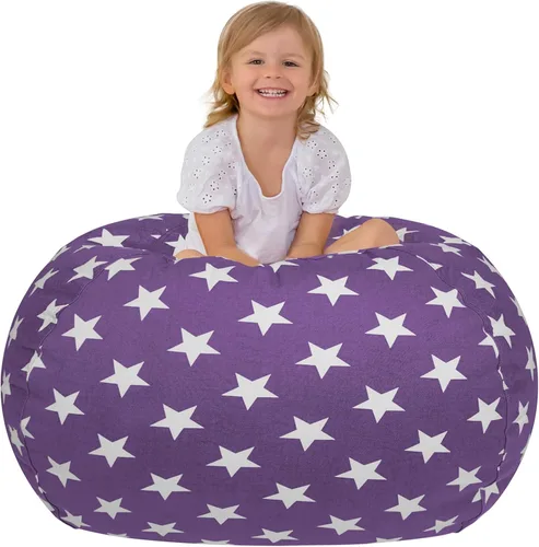 Vista 19 de Aubliss - Silla de almacenamiento para peluches en forma de puf (Estrella Aqua, Mediana (32"))