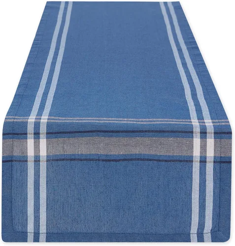 Vista 10 de DII Colección de Mesa de Comedor con Rayas Francesas Estilo Granja Camino de Mesa, 14x108 Pulgadas, Gris Pardo/Negro