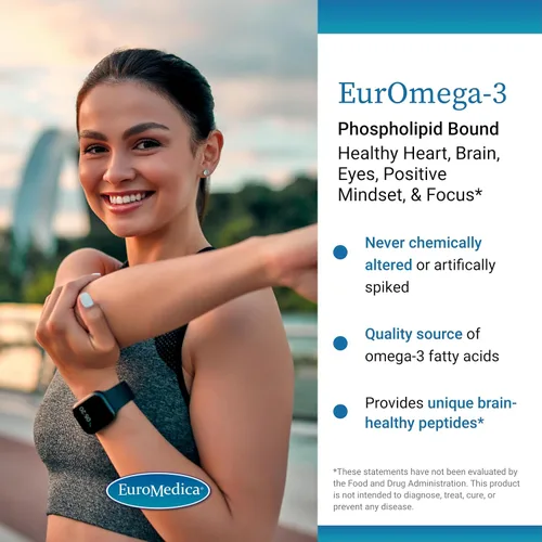 Vista 3 de EuroMedica EurOmega-3-60 Tabletas - Potentes ácidos grasos omega-3 + fosfolípidos y péptidos - Absorción superior - EPA y DPA de fuente exclusiva