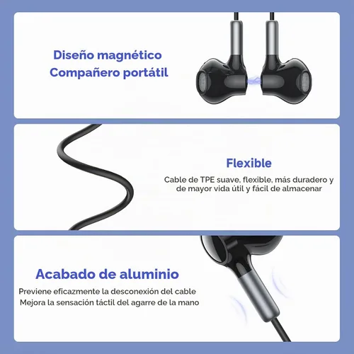Vista 4 de Auriculares USB C Tipo C Auriculares para Samsung Galaxy S26 S25 S23 A17 Negro