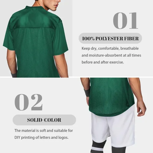 Vista 4 de Camiseta de fútbol en blanco, camiseta de fútbol de malla lisa de los años 90, hip hop, retro, activa, unisex, para entrenamiento, camiseta