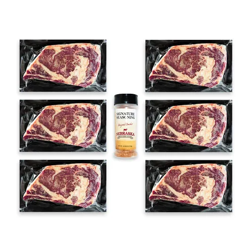Vista 8 de Nebraska Star Beef Prestige Steaks - 6 paquetes con condimento (filetes de 6 a 5 onzas)