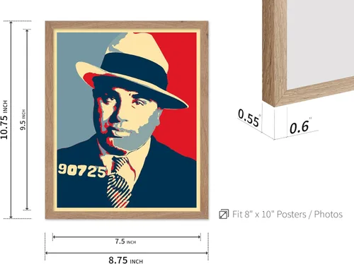 Vista 3 de Poster Master Al Capone - Póster retro de Al Capone Mugshot - Arte de Scarface - Arte de gángster - Arte de jefe del crimen - Arte de mafioso - Arte