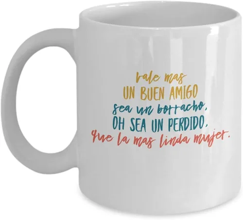 Vista 4 de Taza Cafe Un AMiGO Vaso, taza de café divertidas, tazas personalizadas, taza de café inspiradoras, taza con mensajes positivos., 11onza