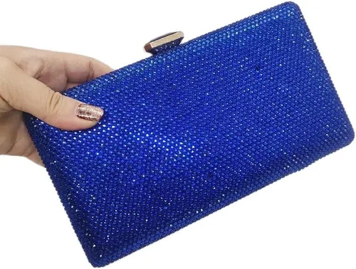 Vista 2 de Elegantes bolsas de noche de cristal, bolsos de boda, bolso de novia, caja de mano para mujer