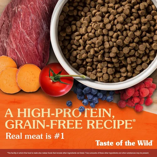 Vista 4 de Taste of the Wild High Prairie - Receta sin cereales con bisonte asado y venado. Alimento seco para cachorros, hecho con alta proteína de carne real
