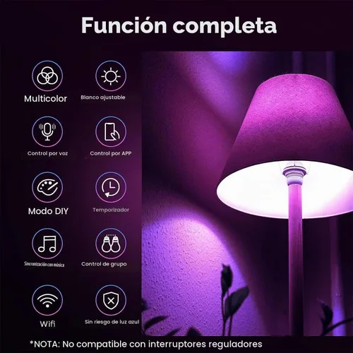 Vista 2 de Linkind Matter - Bombilla inteligente, bombillas inteligentes que funcionan con Apple Home, Siri, Alexa, Google Home, SmartThings, bombillas que