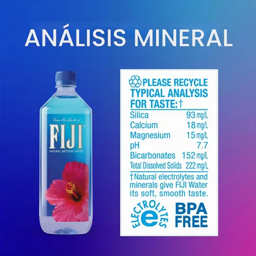 Vista 3 de FIJI Agua embotellada artesanal natural de 1 litro / 33.8 onzas líquidas
