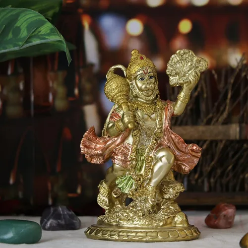Vista 3 de alikiki Estatua de Hanuman volador de Dios hindú – Ídolo indio Hanuman Murti Pooja Escultura India Señor Estatuilla de Señor de la India Templo