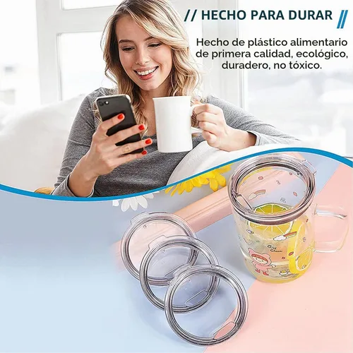 Vista 6 de Tapas de vaso de 20 onzas de repuesto, a prueba de derrames, resistentes a salpicaduras, tapas para vaso YETI Rambler, Old Style Rtic y más tazas