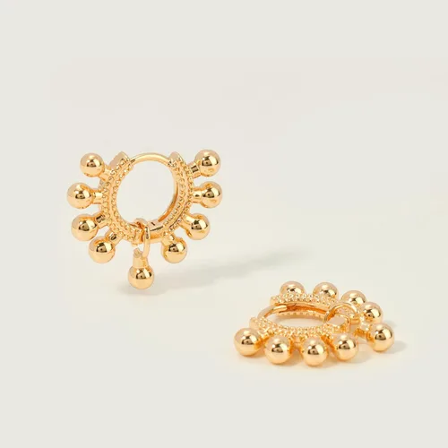 Vista 5 de Aretes Mevecco chapados en oro de 18 quilates, con forma de gota, para mujer