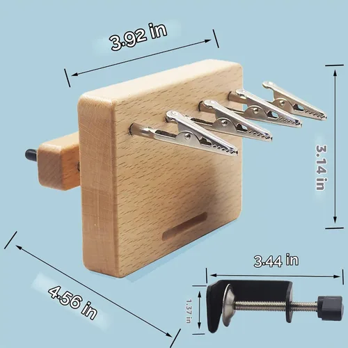 Vista 5 de Twister de flecos con 4 clips, herramienta para hacer cables de madera para torcer rápidamente, torcido de flecos de hilo para tejer, máquina