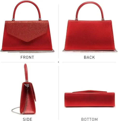Vista 81 de Dasein Bolso de noche para mujer, embragues de fiesta, bolsos de boda, cóctel, baile de graduación, bolsos con purpurina esmerilada