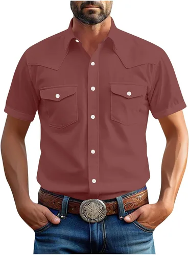 Vista 18 de Men's Short Sleeve Button Down Shirts Cargo Shirt Fashion Casual Summer Beach Shirts Business Work Basic Tee Tops