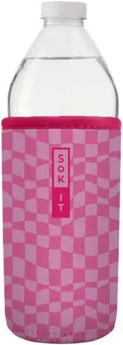 Vista 116 de Sok It BotlSok Funda para botella de agua con cubierta de neopreno aislante (Floral abstracto, se ajusta a CamelBak o Nalgene de 12 onzas)