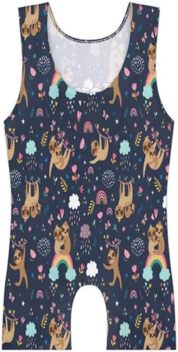 Vista 2 de Leotardos de gimnasia con nombre personalizado para niñas, lindo perezoso de danza de perezoso, perezoso de dibujos animados