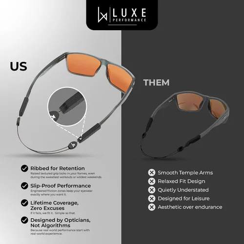 Vista 2 de Correa para gafas: retenedor de gafas, correa para gafas de sol, correa para gafas, correas de cable ajustables, soporte para gafas