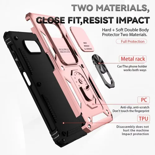 Vista 3 de Funda para Poco X3 NFC/Poco X3 Pro/Poco X3, M2007J20CG Funda con protector de pantalla de vidrio templado y cubierta para cámara deslizante, soporte