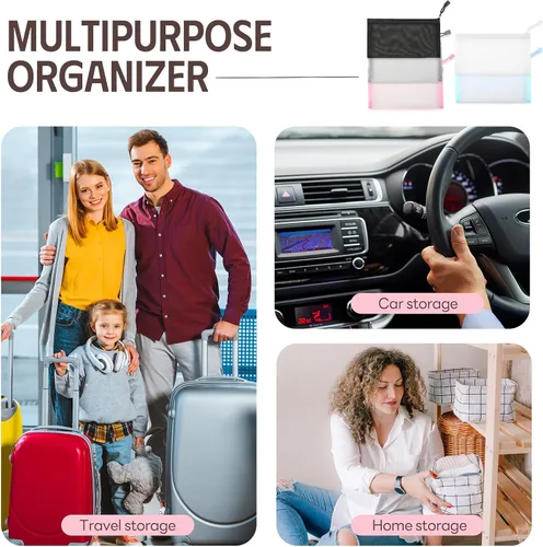 Vista 7 de EASYFUN Bolsas organizadoras de malla con cremallera, Champán, Moda Deporte Exterior