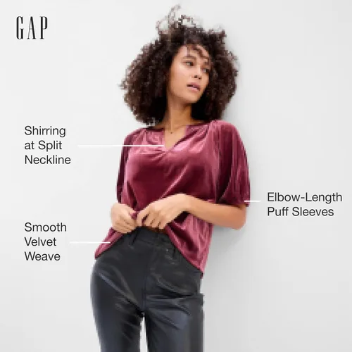 Vista 3 de GAP Blusa de manga corta abombada para mujer